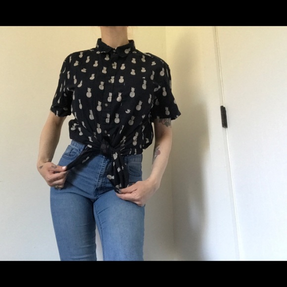 Forever 21 Pineapple Button Down Shirt - Picture 4 of 8
